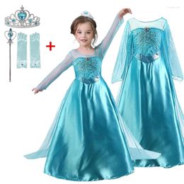 Robes à manches longues pour filles, Costume de princesse Cosplay, Robe de fête de carnaval, vêtements pour enfants, 2024