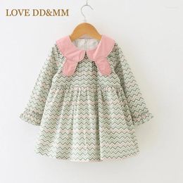 Robes de fille Love Ddmm Girls Children's's Casual Striped Robe Collar Dollar Coup Mink Kids Clothes Baby Princess Costumes Tenues