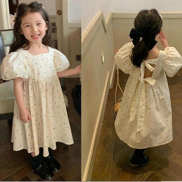 Vestidos de niña LOVE DDMM Vestido para niñas Moda de verano Niños Casual Dot Puff Manga Princesa Ropa Trajes para niños Disfraces para bebés Ropa