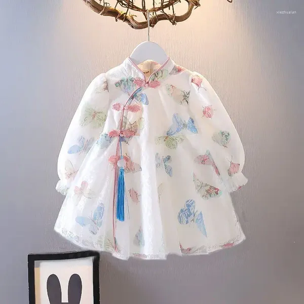 Vestidos de niña vestido encantador para niñas primavera y otoño princesa Hanfu Qipao 2023