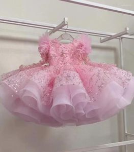 Meisje Jurken Luxe Baby Jurk O Hals Gezwollen Meisjes Eerste Verjaardagsfeestje Bruiloft Kleding Tutu Pluizige Jurk