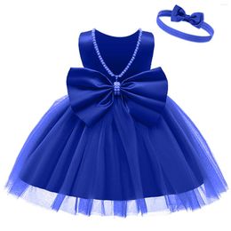 Vestidos de niña LZH 2023, vestido de bebé para niñas, sin mangas, con lazo, princesa, ropa infantil para fiesta de 1er cumpleaños, ropa para nacimiento de 0-1-2 años