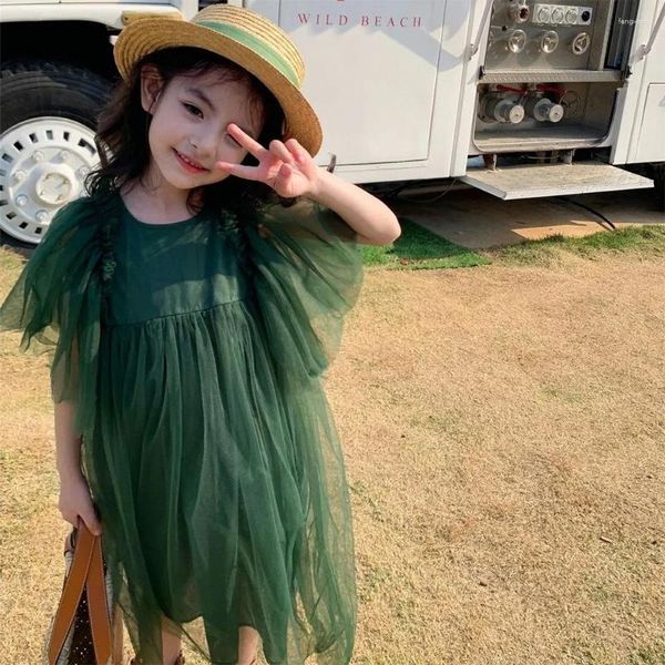 Vestidos de niña Melario Niñas Niños Vestido de verano Princesa de encaje de malla verde para traje Traje Ropa de niña
