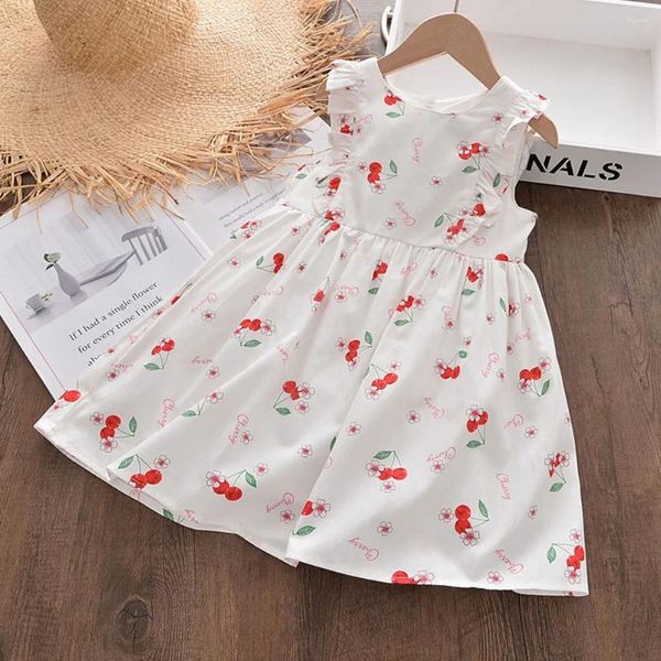 Melario – robe d'été pour filles, imprimé cerise, décontractée, motif Floral, vêtements de princesse pour bébés, vêtements pour enfants