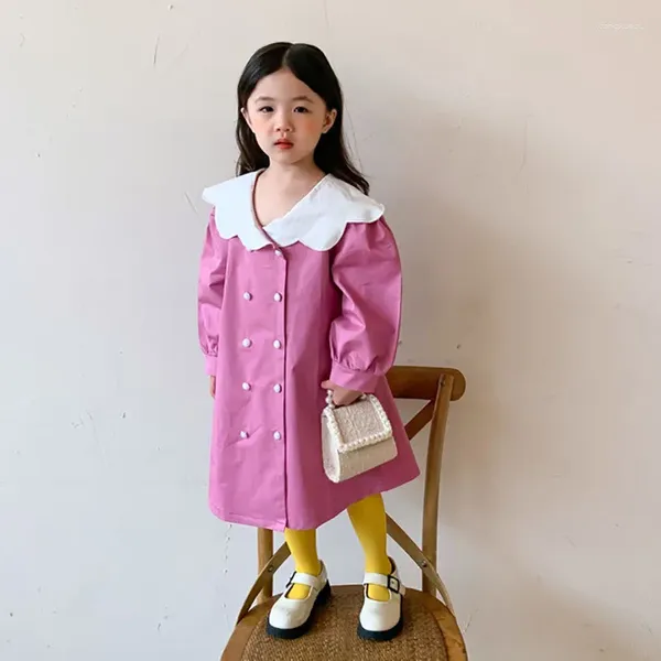 Robes de fille MILANCEL 2023 automne enfants robe coréenne solide col tournant filles