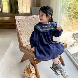 Meisje Jurken MILANCEL 2024 Lente Kinderkleding Katoen Meisjes Jurk Vierkante Kraag Een Stuk Koreaanse Casual Kinderoutfits