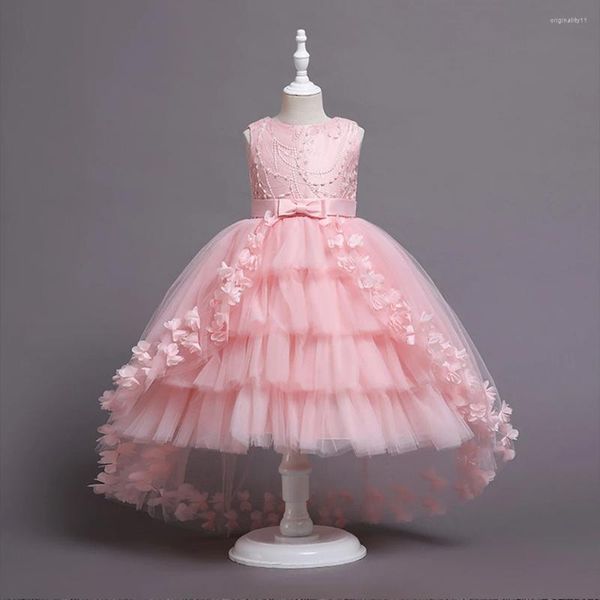 Robes de fille MODX enfants pour les filles automne à manches longues mignon bébé automne vêtements élégant enfant anniversaire fête de mariage gâteau robe de princesse