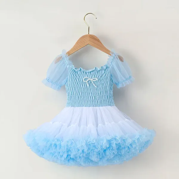 Vestidos de niña MODX verano Puff manga princesa niñas vestido de fiesta de cumpleaños moda bebé tutú vestido bola