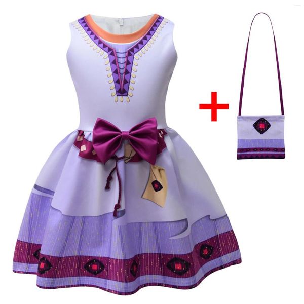 Girl Dobs Movie Wish Asha Costume for Kids Halloween Party Flying Sleeve Vestido Outifit Children Princess Princess