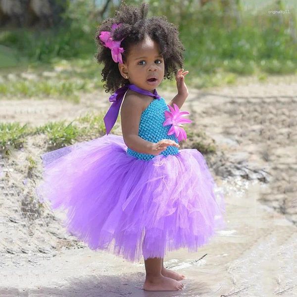 Robes de fille multicolore bébé filles crochet tutu kids couches à la main