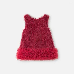 Meisje Jurken Feest Voor Meisjes Tutu Jurk Franse Fringe Kleine Geur Kinder Tank Top Baby Verjaardag