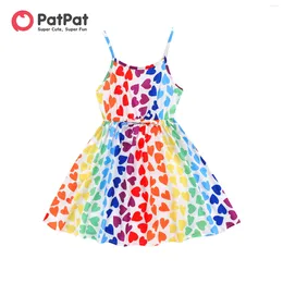 Robes pour filles PatPat Kid - Robe à imprimé cœur coloré