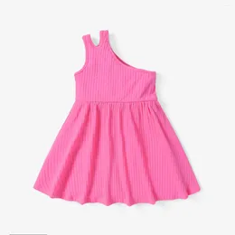 Vestidos de niña PatPat Vestido sin mangas liso texturizado para niños pequeños