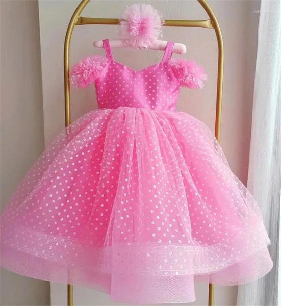Robes de fille rose bébé robe fête pour filles anniversaire princesse robe de baptême vêtements fleur