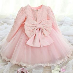 Fille robes robe rose pour bébé robe de baptême premier anniversaire fête vêtements balle enfant en bas âge infantile Vestido Infantil 12 24 M