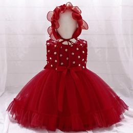 Meisje Jurken PLBBFZ Sturen Hoed Bloem Baby Baby Jurk Kant Tutu Doop Voor Meisjes 1st Jaar Verjaardagsfeestje Bruiloft kleding