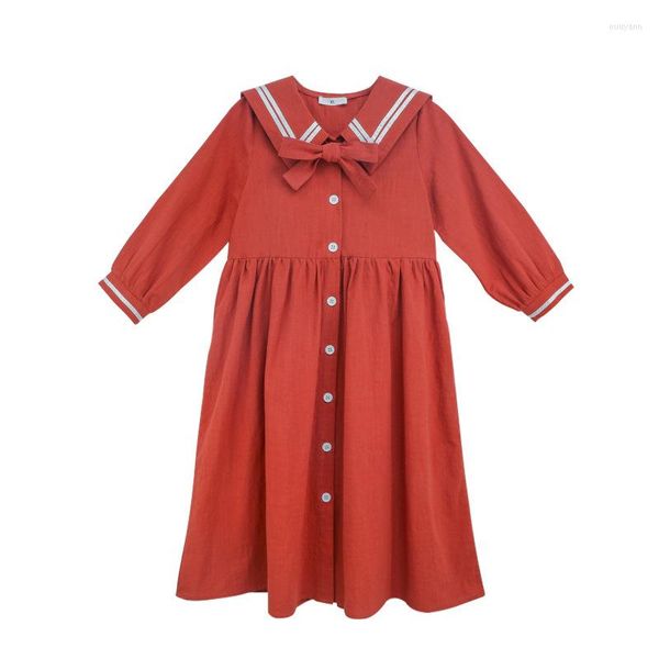 Vestidos de niña, vestido Preppy para niñas, ropa para niños pequeños, otoño 2023, algodón, linda madre e hija, Midi, fiesta de bebé #8955