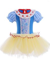 Robe fille princesse ballet tutu robe pour tout-petit des petites filles de ballerine de danse costume tenue dancewear avec jupe en tulle jaune / bleu /