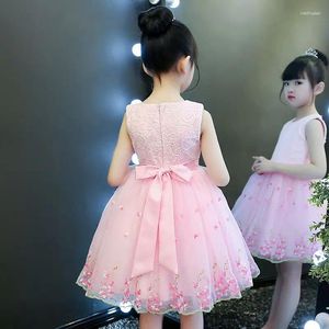 Robes de fille robe de princesse de mariage fête d'anniversaire vêtements pour enfants Costume avec nœud robe de bal de bal élégant pour les filles Q400