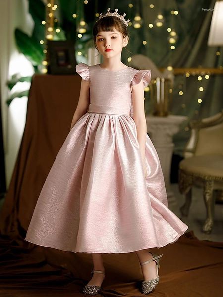 Robes de princesse pour filles, tenue élégante de concours, de demoiselle d'honneur, à fleurs, pour fête d'anniversaire, Concert, première Communion