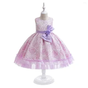 Robes de fille princesse violet robe courte de concours robe de bal formelle pour les filles 3-10 Y robe de bal Costumes de fête vêtements pour enfants