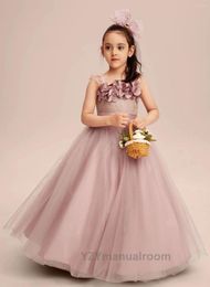 Meisjesjurken Prinses Tutu Roze Bruidsmeisjesjurk Prom Verjaardagsfeestje Fee Bloem Elegant