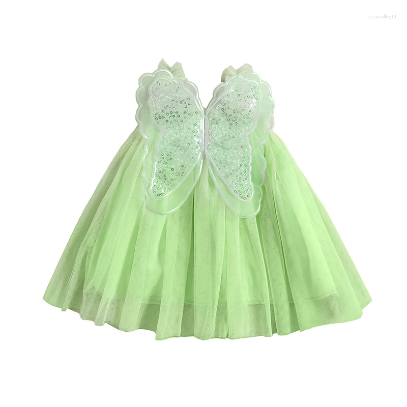Vestidos de niña Pudcoco Infant Baby Princess Dress Casual Sequin Butterfly Mesh Tulle A-Line Party Beach Summer Ropa 6M-4T