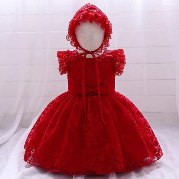 Vestidos de niña sombrero de vestido rojo para niños pequeños para la ropa de bebé para bebés