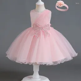 Robes de fille strass bébé premier anniversaire robe européenne américaine enfants Performance moelleux maille fête de vacances Valentine Costume