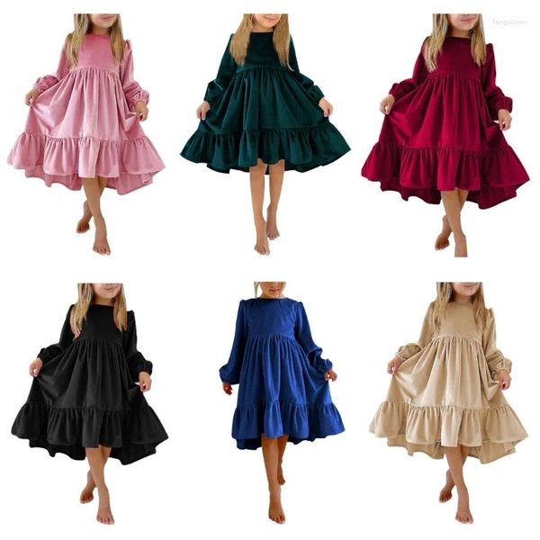 Vestidos de niña con volantes-vestido de fiesta para vestido de noche Navidad boda ropa de vacaciones niños