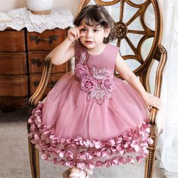 Meisjesjurken lovertjes bloem vestidos doop prinses peuter verjaardagsfeestje baljurk geboren kinderen kleding1 jaar baby