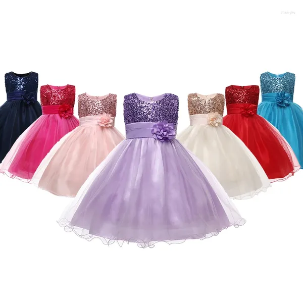 Vestidos de niñas Lectins Dress Girls Summer Summer sin mangas Mesh Moda Little Princess Piano Performance Disfraz de 3-10 años Ropa para niños