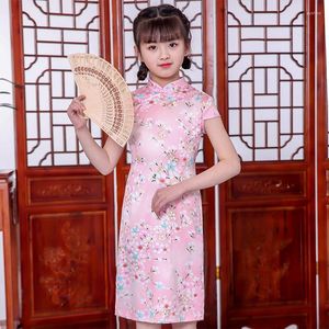 Meisje Jurken Shanghai Verhaal Zomer Chinese Kid Kind Katoen Bloem Cheongsam Jurk Meisjes Qipao meisjeskostuum