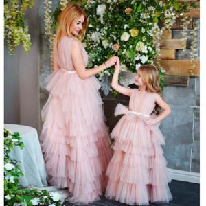 Robes de fille Simple fleur filles robe de princesse enfants infantile sans manches enfant pétales Tulle mariage reconstitution historique nuptiale Concert formel