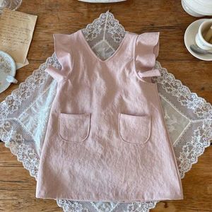 Meisje jurken solide vliegende mouw jurk mode kleding baby meisjes casual rok los katoenen jumpsuit baby prinses trendy schattig vest