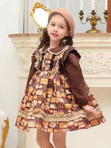 Robes espagnoles pour filles, vêtements pour enfants, costume Lolita, robe de princesse pour Thanksgiving, fleur Eid