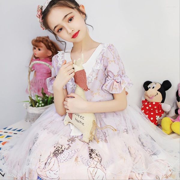 Robes de printemps et d'automne pour filles, robe de princesse, jupe bouffante pour enfants, 2022