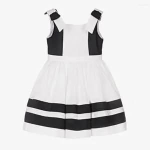 Robes de fille printemps automne enfants vêtements marine blanc sans manches de haute qualité vêtements élégants pour bébé
