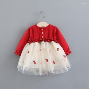 Robes de printemps pour filles, vêtements de bébé, robe Tutu de princesse pour fête de 1er anniversaire, Costume en tissu pour tout-petits