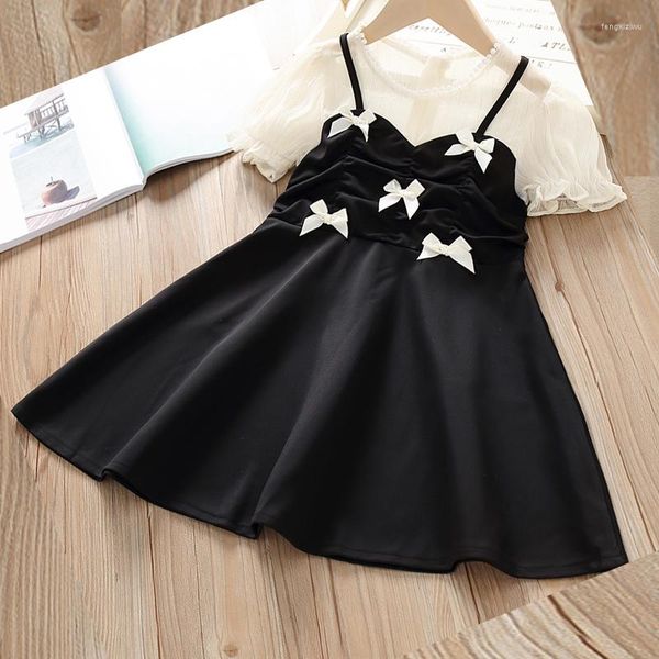 Vestidos de niña, ropa de verano para bebés y niños, disfraces de princesa negra, trajes de manga corta, Vestidos elegantes para fiestas para niños