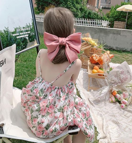 Vestidos de niña Verano Bebé Niñas Moda Floral Playa Slip Algodón Fresco Sin respaldo Vestido de vacaciones