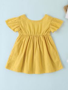 Vestidos de niña, verano, niñas, para vestido de princesa con lazo amarillo claro, ropa infantil nacida
