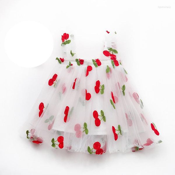 Vestidos de niña de verano para niñas, vestido de malla bordado dulce, tutú de princesa, ropa para niños