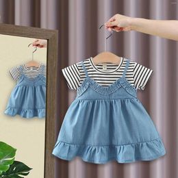 Robes d'été pour filles, vêtements décontractés à rayures, vêtements pour bébés filles de 1 an, anniversaire, pour tout-petits de 0 à 2 ans