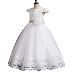 Robes d'été pour filles, Robe de bal pour enfants, Robe de mariée, vêtements de fête de premier anniversaire, à paillettes, simples, pour enfants