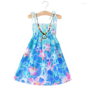 Meisje Jurken Zomer Bohemian Sling Ruches Bloem Jurk Voor Prinses Meisjes Kleding Strand Zonnejurk Up Kleding 2 4 6 8 12 Jaar