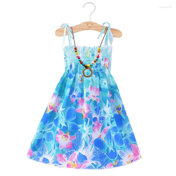 Vestidos de niña, vestido bohemio de verano con volantes y flores para niñas, ropa de princesa, vestido veraniego de playa, ropa de 2, 4, 6, 8 y 12 años