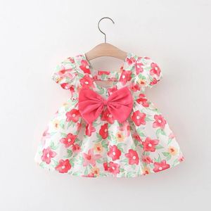 Meisjesjurken Zomer Geboren Babyjurk Strikprint Voor Meisjeskleding 1 Jaar Verjaardagsfeestje Prinses Peuterkleding