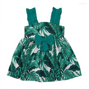 Robes d'été pour filles, tenue hawaïenne avec gros nœud papillon, vêtements pour bébés