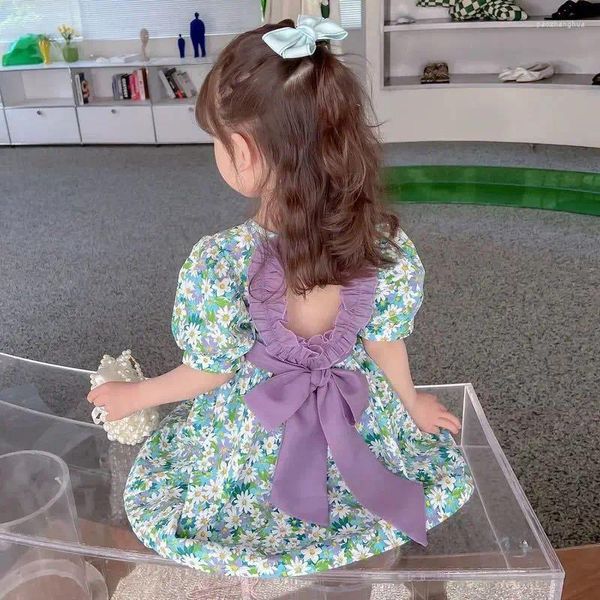 Robe d'été à fleurs pour filles, tenue princesse de fête de 1er anniversaire, vêtements pour bébés en bas âge